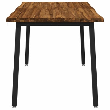 vidaXL 140x80x75cm Στερεό Ξύλο Ακακίας Φυσικό και Μαύρο