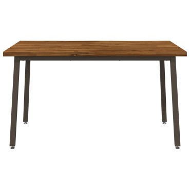 vidaXL 140x80x75cm Στερεό Ξύλο Ακακίας Φυσικό και Καφέ Ορθογώνιος