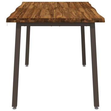 vidaXL 140x80x75cm Στερεό Ξύλο Ακακίας Φυσικό και Καφέ Ορθογώνιος
