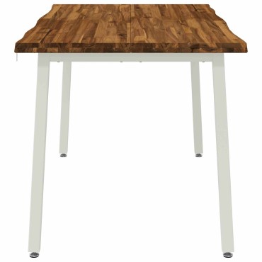 vidaXL 140x80x75cm Στερεό Ξύλο Ακακίας Φυσικό και Λευκό