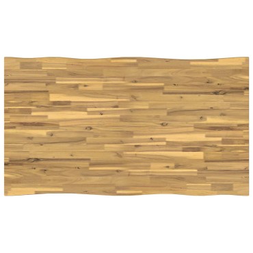 vidaXL 140x80x75cm Στερεό Ξύλο Ακακίας Λευκό και Μαύρο Ορθογώνιος