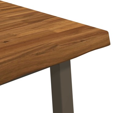 vidaXL 90x90x75cm Στερεό Ξύλο Ακακίας Φυσικό και Καφέ τετράγωνο