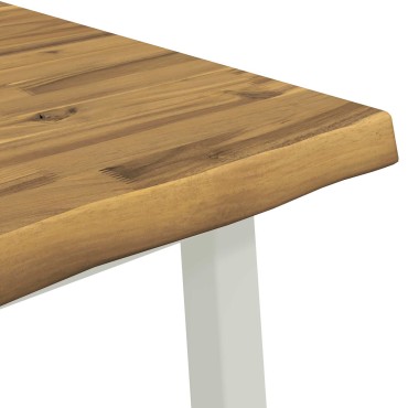 vidaXL 90x90x75cm Στερεό Ξύλο Ακακίας Λευκό τετράγωνο
