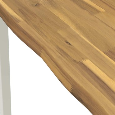 vidaXL 90x90x75cm Στερεό Ξύλο Ακακίας Λευκό τετράγωνο