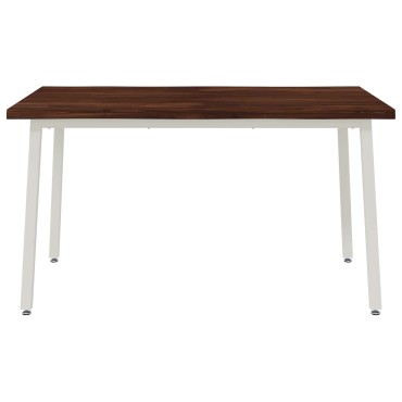 vidaXL 120x90x75cm Στερεό Ξύλο Ακακίας Σκούρο Καφέ και Λευκό