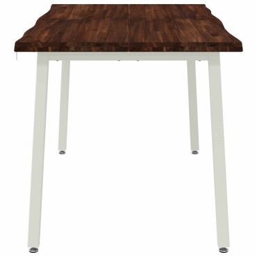 vidaXL 120x90x75cm Στερεό Ξύλο Ακακίας Σκούρο Καφέ και Λευκό