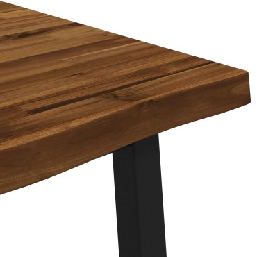 vidaXL 120x90x75cm Στερεό Ξύλο Ακακίας Φυσικό και Μαύρο