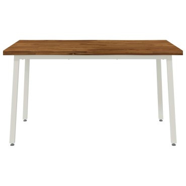 vidaXL 120x90x75cm Στερεό Ξύλο Ακακίας Φυσικό και Λευκό