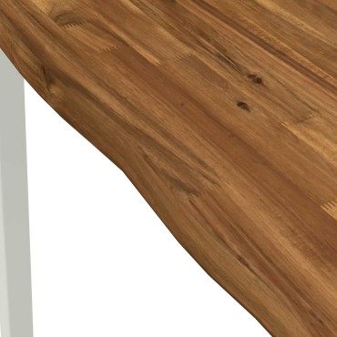 vidaXL 120x90x75cm Στερεό Ξύλο Ακακίας Φυσικό και Λευκό