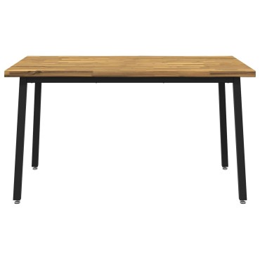 vidaXL 120x90x75cm Στερεό Ξύλο Ακακίας Λευκό και Μαύρο