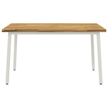 vidaXL 120x90x75cm Στερεό Ξύλο Ακακίας Λευκό Ορθογώνιος