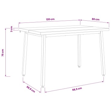 vidaXL 120x90x75cm Στερεό Ξύλο Ακακίας Λευκό Ορθογώνιος