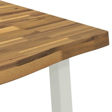 vidaXL 120x90x75cm Στερεό Ξύλο Ακακίας Λευκό Ορθογώνιος