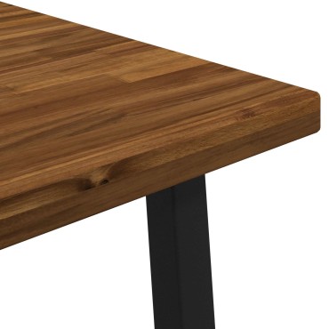 vidaXL 60x55x75cm Στερεό Ξύλο Ακακίας Φυσικό και Μαύρο