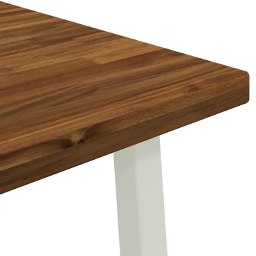 vidaXL 60x55x75cm Στερεό Ξύλο Ακακίας Φυσικό και Λευκό
