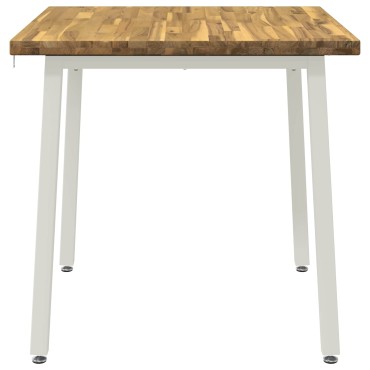 vidaXL 60x55x75cm Στερεό Ξύλο Ακακίας Λευκό Ορθογώνιος