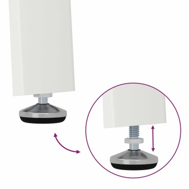 vidaXL 60x55x75cm Στερεό Ξύλο Ακακίας Λευκό Ορθογώνιος