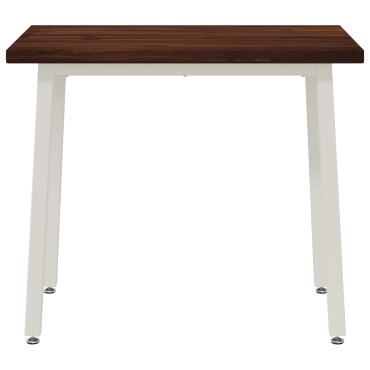 vidaXL 90x55x75cm Στερεό Ξύλο Ακακίας Σκούρο Καφέ και Λευκό