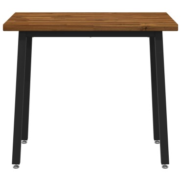 vidaXL 90x55x75cm Στερεό Ξύλο Ακακίας Φυσικό και Μαύρο