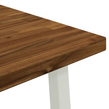 vidaXL 90x55x75cm Στερεό Ξύλο Ακακίας Φυσικό και Λευκό