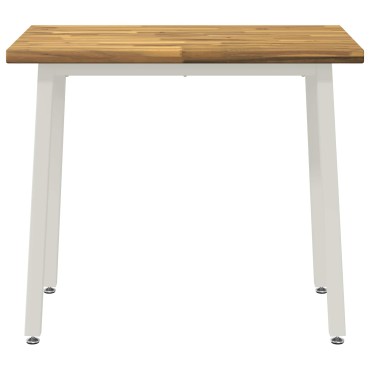 vidaXL 90x55x75cm Στερεό Ξύλο Ακακίας Λευκό Ορθογώνιος