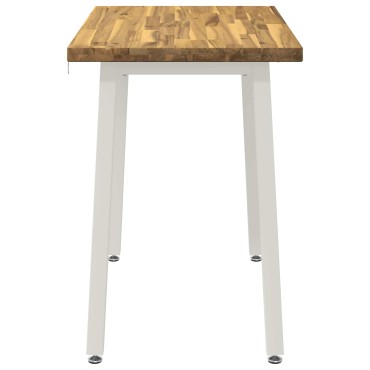 vidaXL 90x55x75cm Στερεό Ξύλο Ακακίας Λευκό Ορθογώνιος
