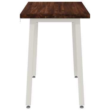 vidaXL 110x55x75cm Στερεό Ξύλο Ακακίας Σκούρο Καφέ και Λευκό