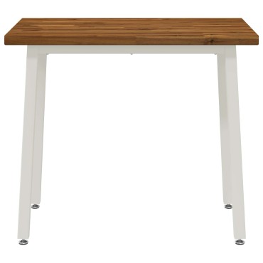 vidaXL 110x55x75cm Στερεό Ξύλο Ακακίας Φυσικό και Λευκό