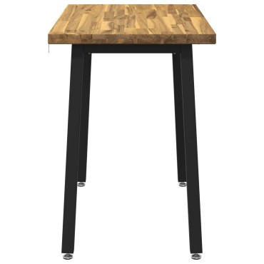 vidaXL 110x55x75cm Στερεό Ξύλο Ακακίας Λευκό και Μαύρο Ορθογώνιος