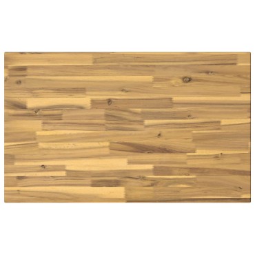 vidaXL 110x55x75cm Στερεό Ξύλο Ακακίας Λευκό και Μαύρο Ορθογώνιος