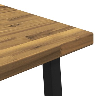 vidaXL 110x55x75cm Στερεό Ξύλο Ακακίας Λευκό και Μαύρο Ορθογώνιος