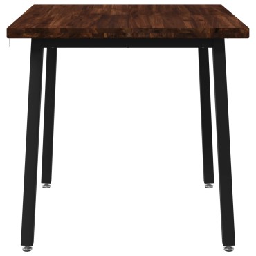 vidaXL 70x70x75cm Στερεό Ξύλο Ακακίας Σκούρο Καφέ και Μαύρο