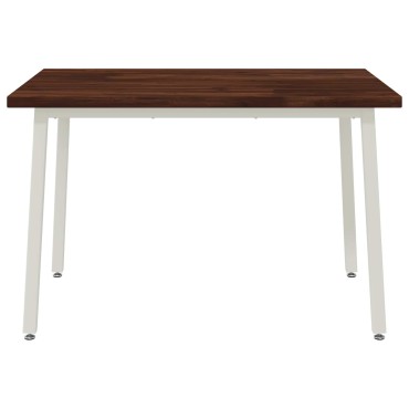 vidaXL 120x70x75cm Στερεό Ξύλο Ακακίας Σκούρο Καφέ και Λευκό