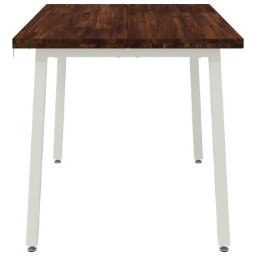 vidaXL 120x70x75cm Στερεό Ξύλο Ακακίας Σκούρο Καφέ και Λευκό