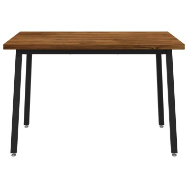 vidaXL 120x70x75cm Στερεό Ξύλο Ακακίας Φυσικό και Μαύρο