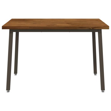 vidaXL 120x70x75cm Στερεό Ξύλο Ακακίας Φυσικό και Καφέ Ορθογώνιος
