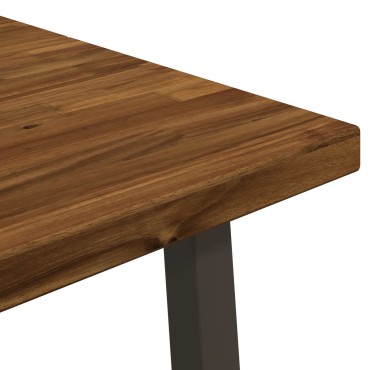 vidaXL 120x70x75cm Στερεό Ξύλο Ακακίας Φυσικό και Καφέ Ορθογώνιος