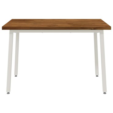 vidaXL 120x70x75cm Στερεό Ξύλο Ακακίας Φυσικό και Λευκό