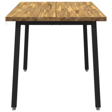 vidaXL 120x70x75cm Στερεό Ξύλο Ακακίας Λευκό και Μαύρο Ορθογώνιος