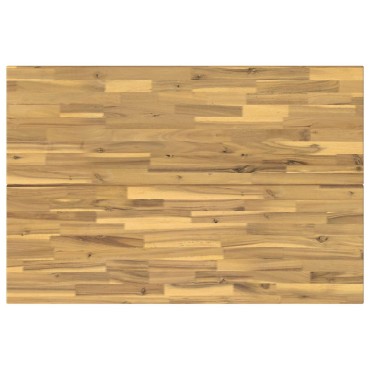 vidaXL 120x70x75cm Στερεό Ξύλο Ακακίας Λευκό και Μαύρο Ορθογώνιος