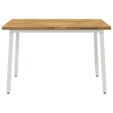 vidaXL 120x70x75cm Στερεό Ξύλο Ακακίας Λευκό Ορθογώνιος