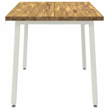 vidaXL 120x70x75cm Στερεό Ξύλο Ακακίας Λευκό Ορθογώνιος