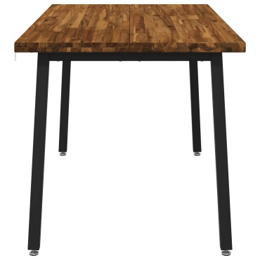 vidaXL 140x70x75cm Στερεό Ξύλο Ακακίας Φυσικό και Μαύρο