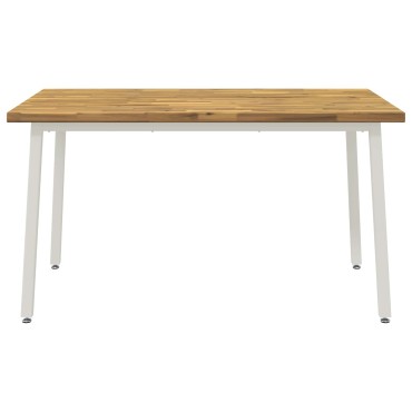 vidaXL 140x70x75cm Στερεό Ξύλο Ακακίας Φυσικό και Καφέ Ορθογώνιος
