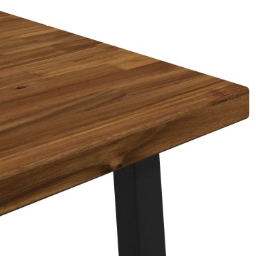 vidaXL 120x80x75cm Στερεό Ξύλο Ακακίας Φυσικό και Μαύρο