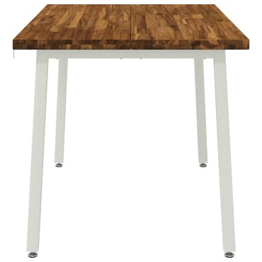 vidaXL 120x80x75cm Στερεό Ξύλο Ακακίας Φυσικό και Λευκό
