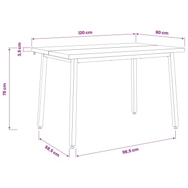 vidaXL 120x80x75cm Στερεό Ξύλο Ακακίας Φυσικό και Λευκό