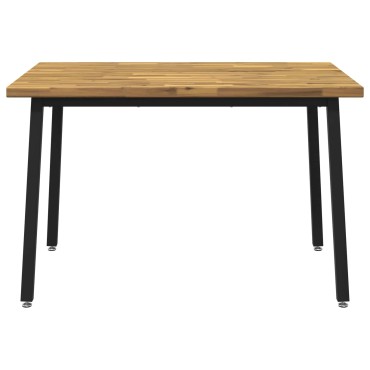vidaXL 120x80x75cm Στερεό Ξύλο Ακακίας Λευκό και Μαύρο