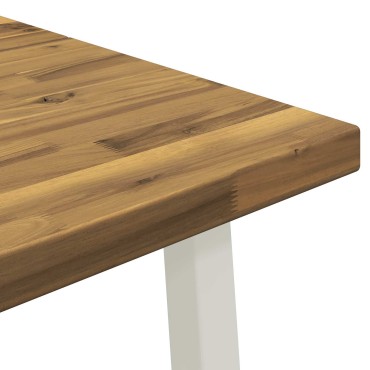 vidaXL 120x80x75cm Στερεό Ξύλο Ακακίας Λευκό Ορθογώνιος