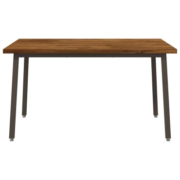 vidaXL 140x80x75cm Στερεό Ξύλο Ακακίας Φυσικό και Καφέ Ορθογώνιος